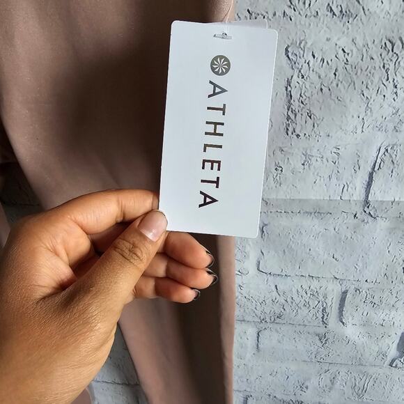 Athleta Elation Beige High Waisted Shimmer Leggings Size MP NWT - Picture 5 of 13